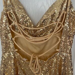 Lucy in the sky gold dress.